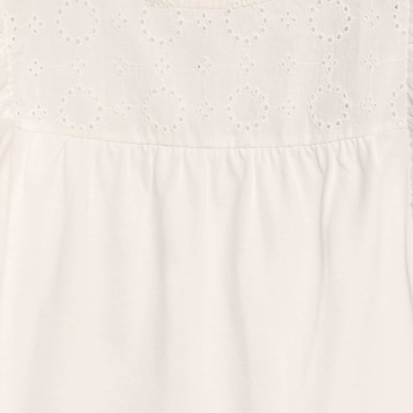 T-shirt with broderie anglaise WHITE