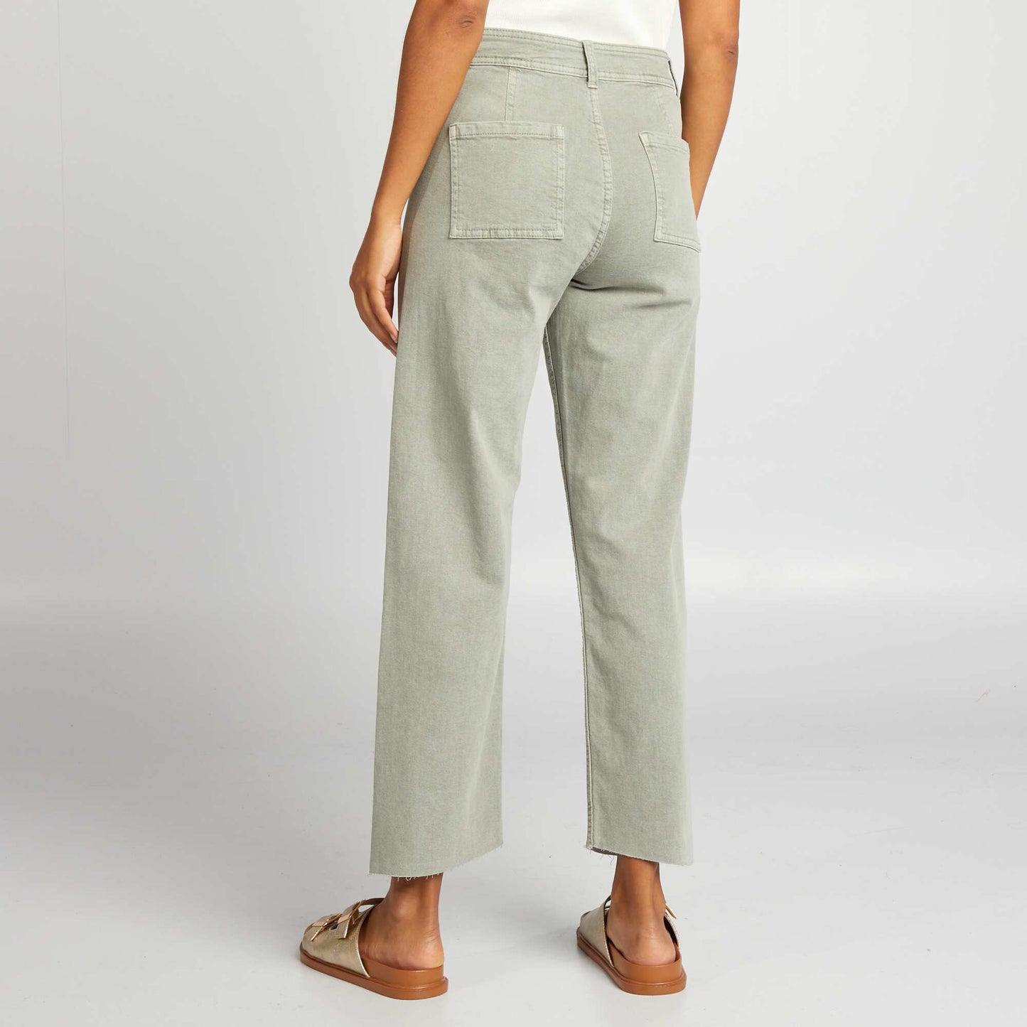 Straight wide-leg trousers - L28 KHAKI