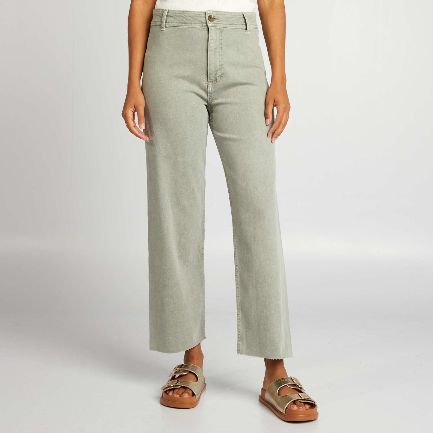 Straight wide-leg trousers - L28 KHAKI