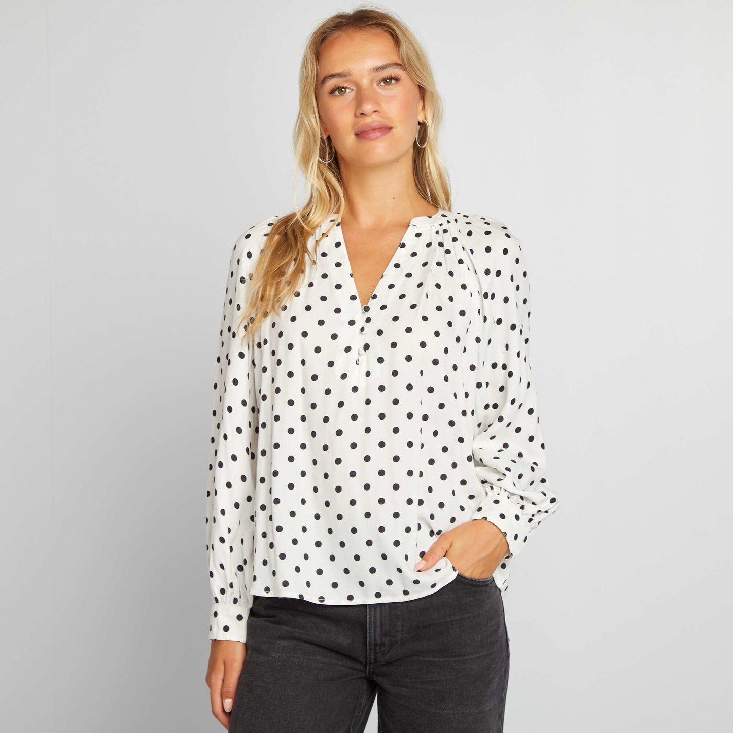 Flowing printed blouse WHITE