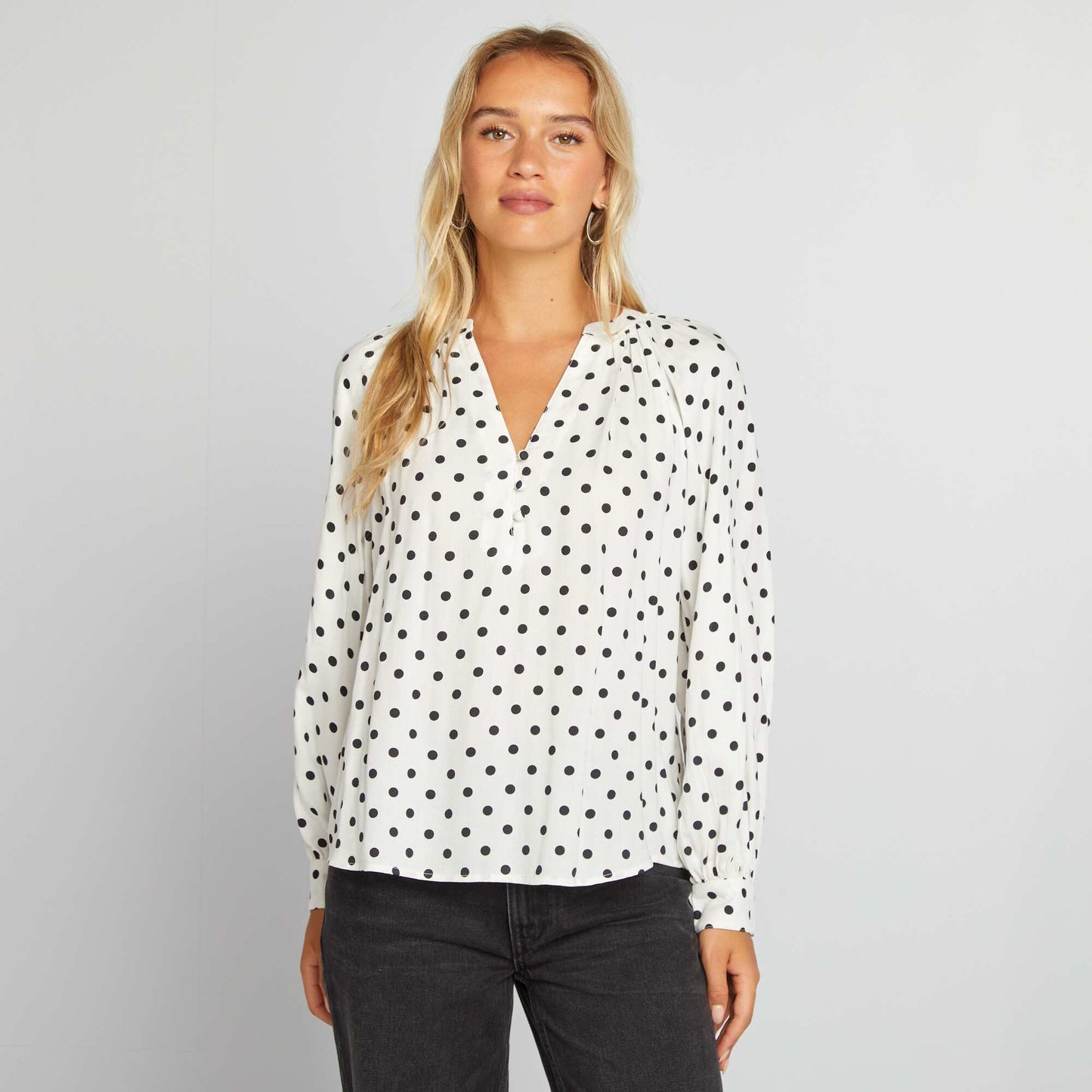 Flowing printed blouse WHITE