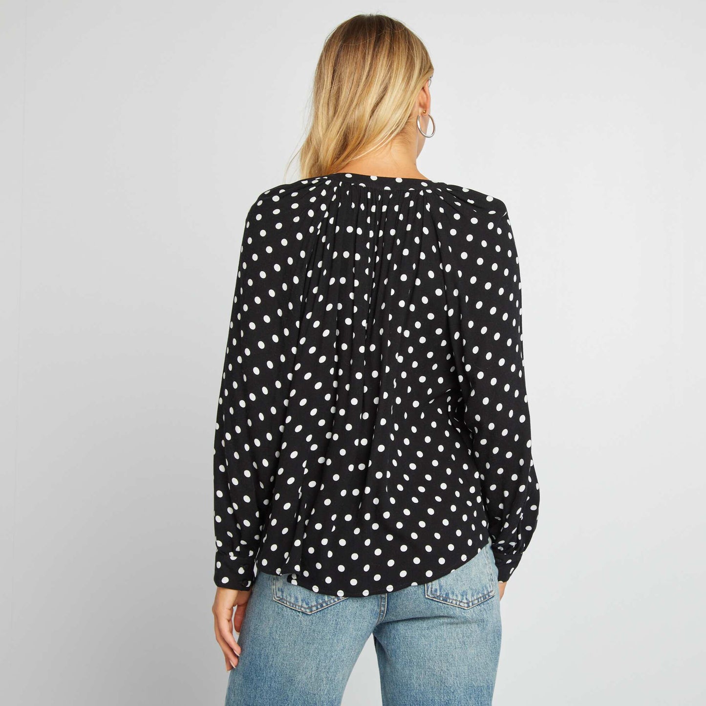 Flowing printed blouse BLACK