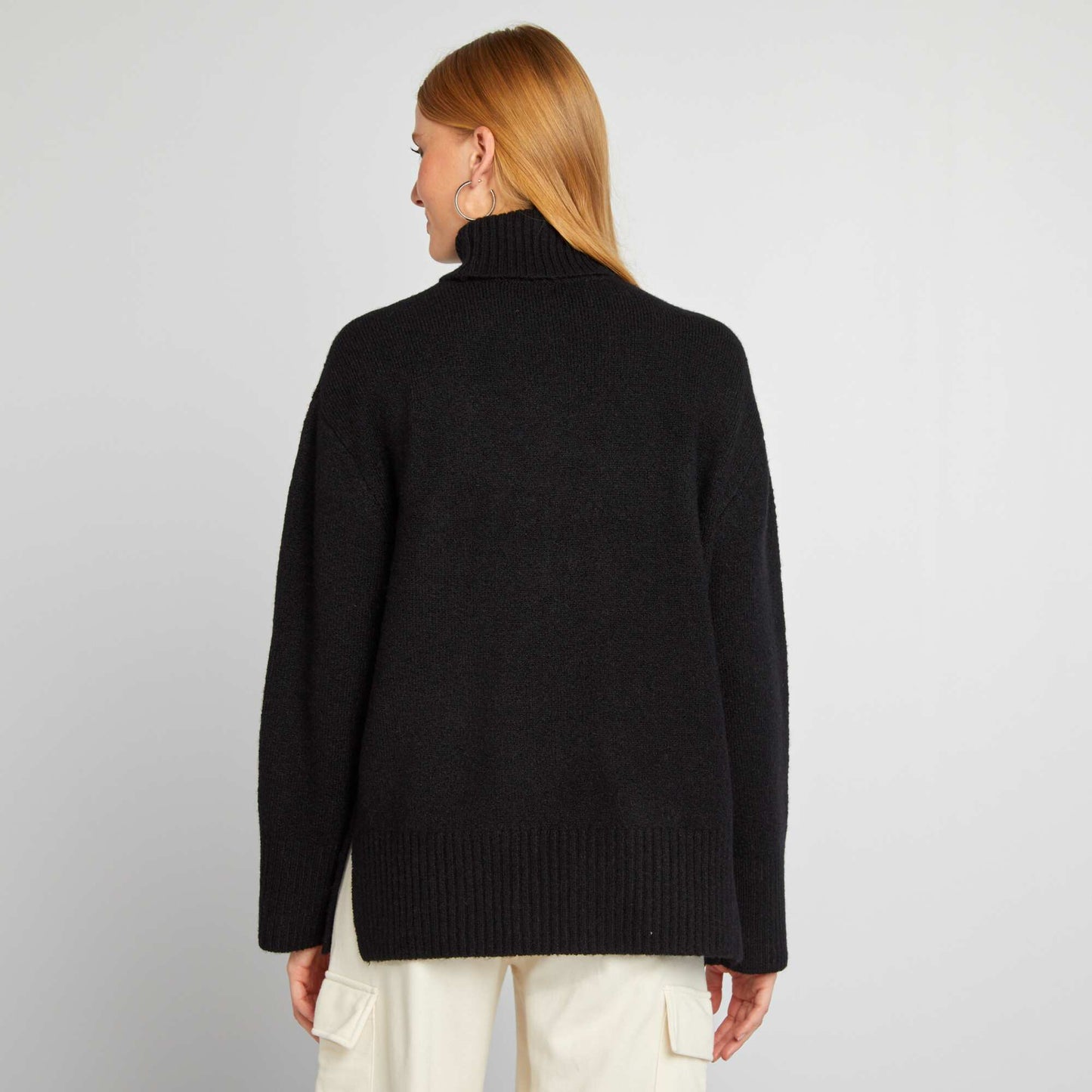 Knit jumper with high neck black