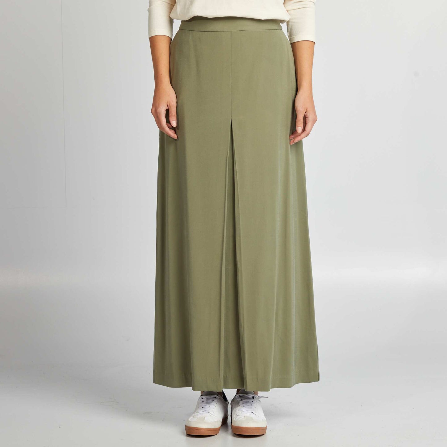 Flared midi skirt KHAKI