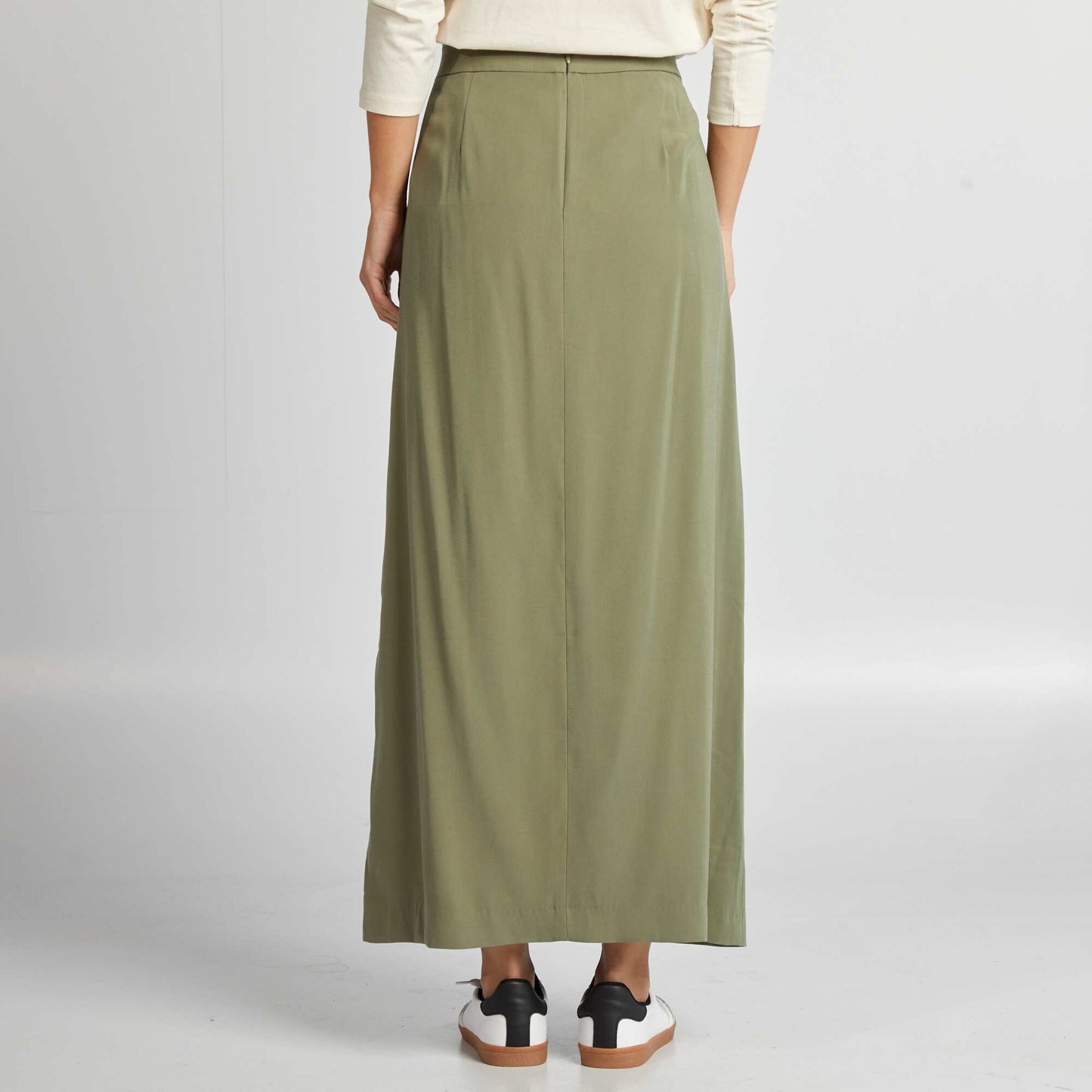 Flared midi skirt KHAKI