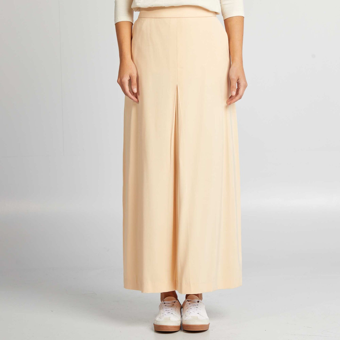 Flared midi skirt BEIGE