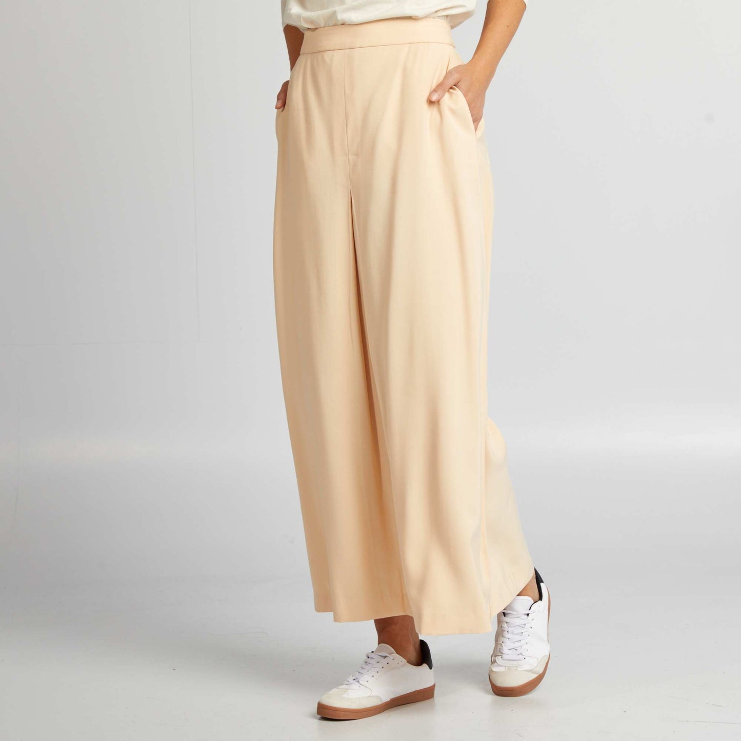 Flared midi skirt BEIGE