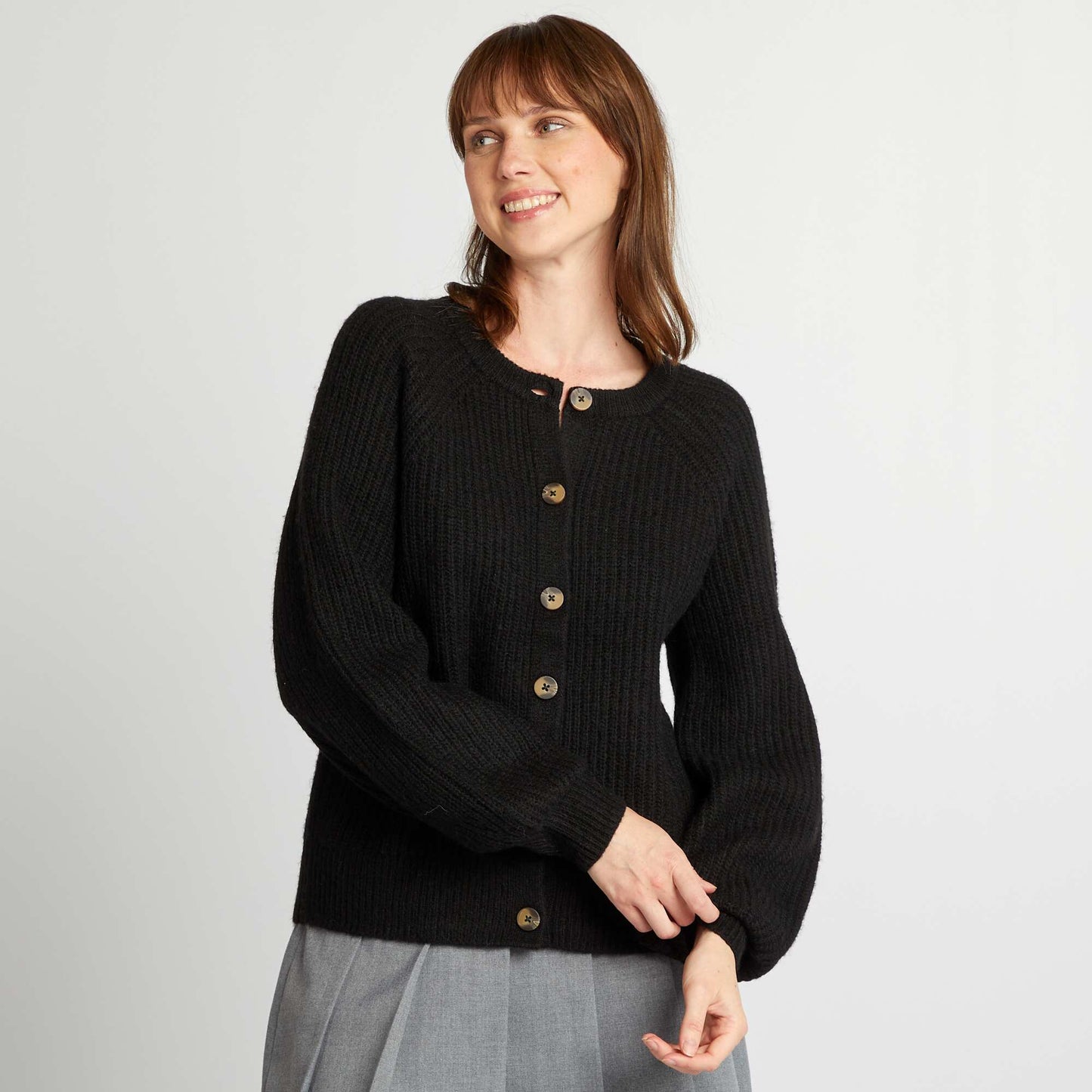 Chunky knit cardigan black