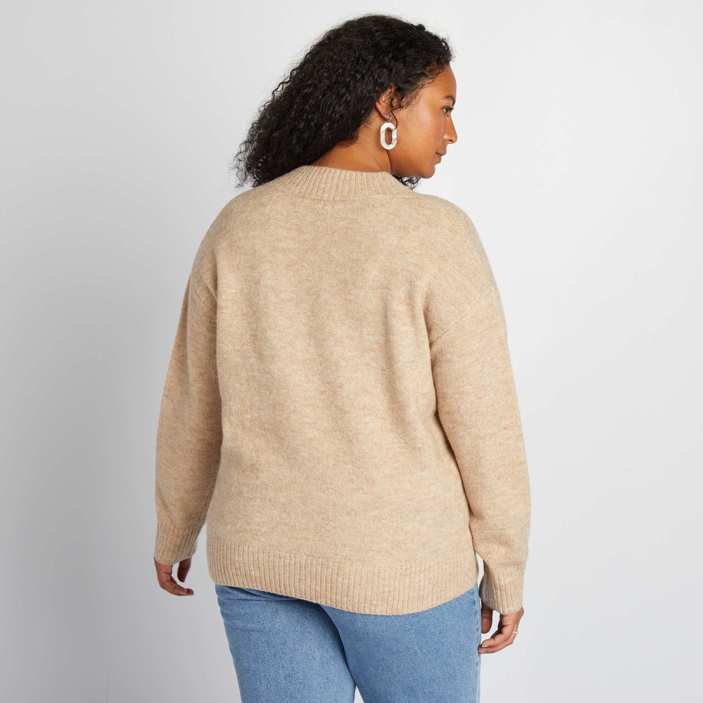 V-neck sweater BEIGE