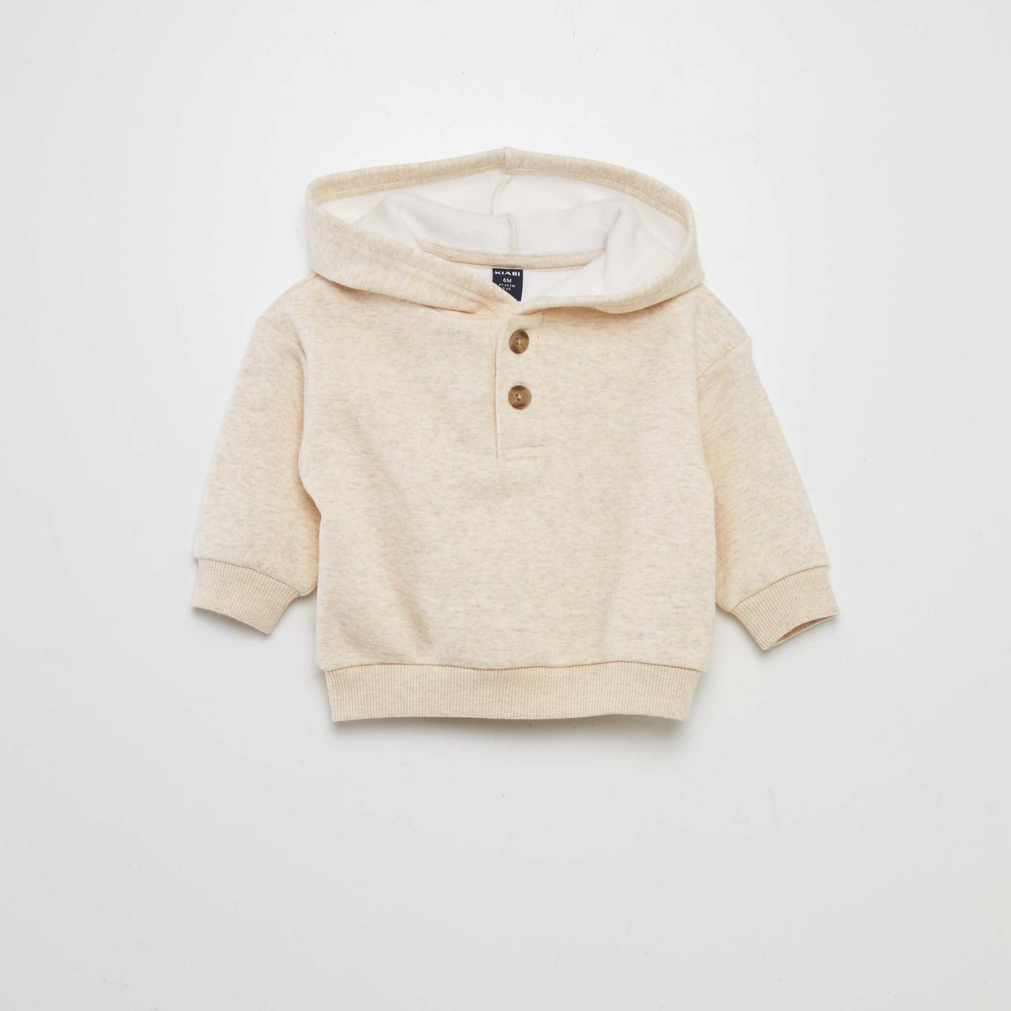 Sweatshirt fabric hoodie BEIGE