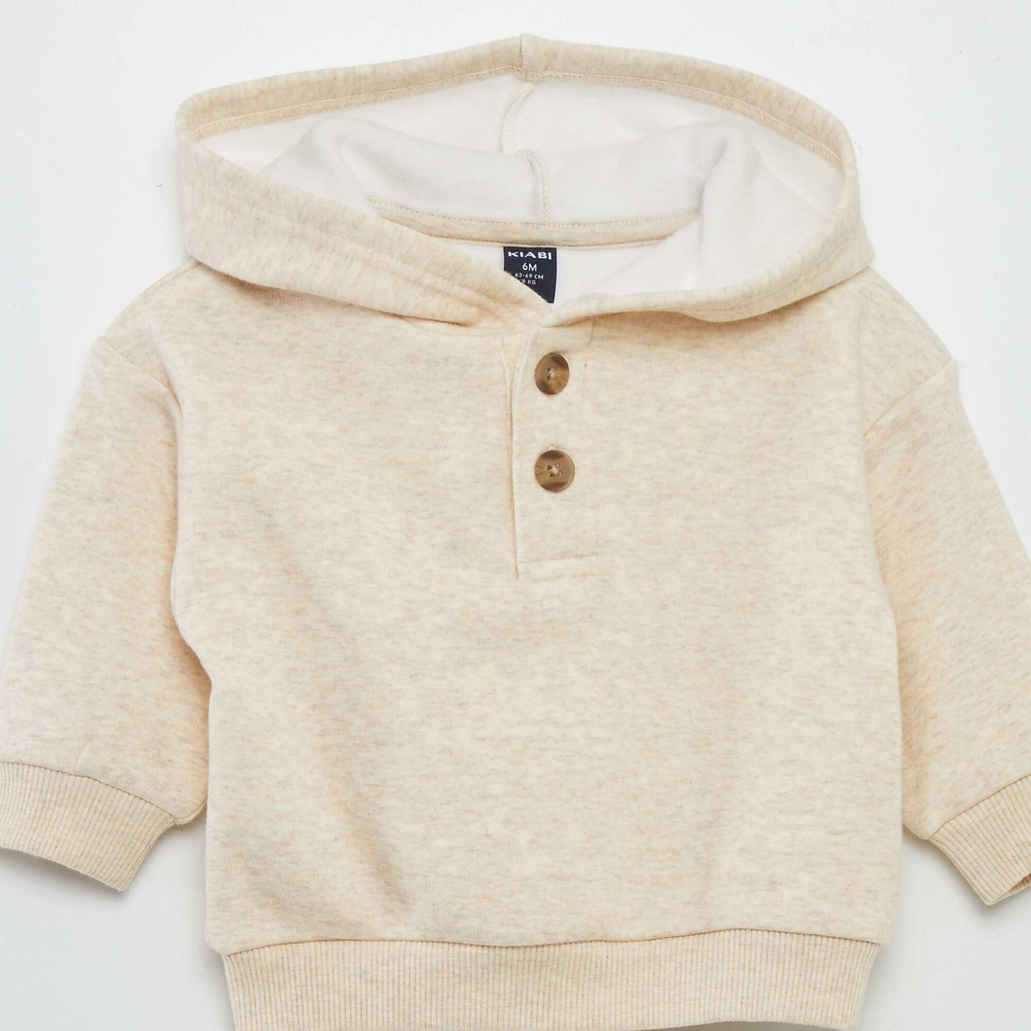 Sweatshirt fabric hoodie BEIGE