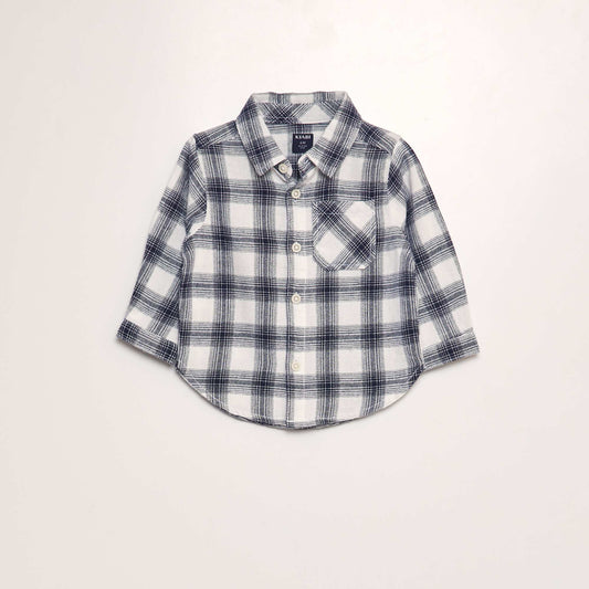 Checked flannel shirt BLACK