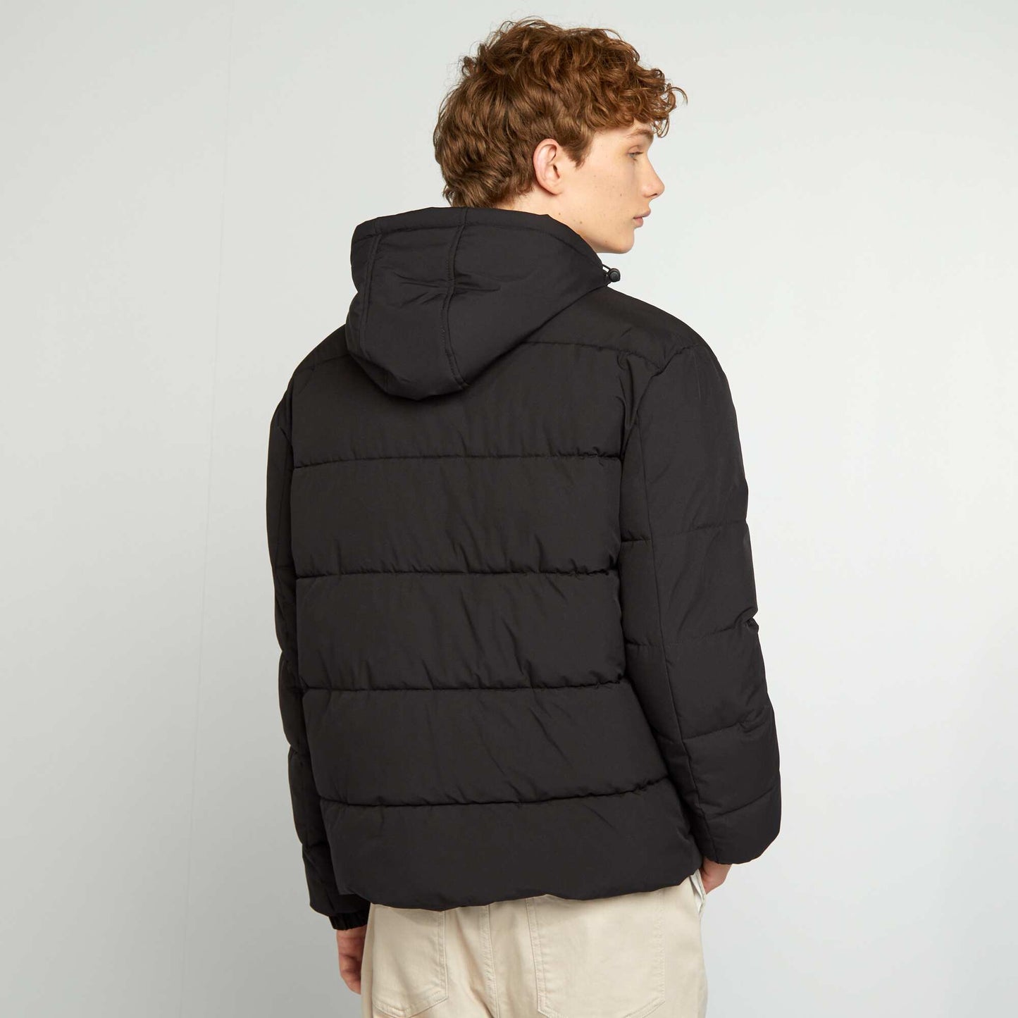 Mid-length showerproof padded jacket black