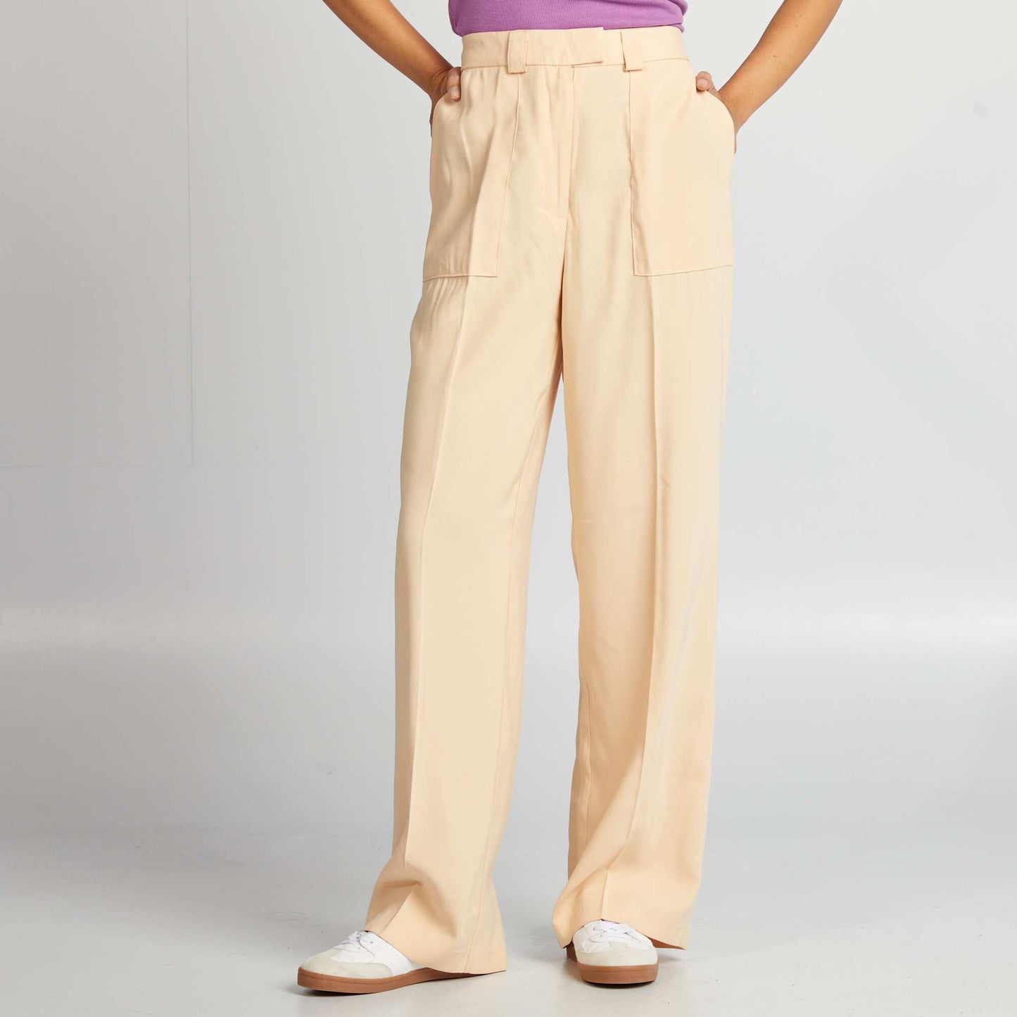 Wide-leg tailored trousers BEIGE