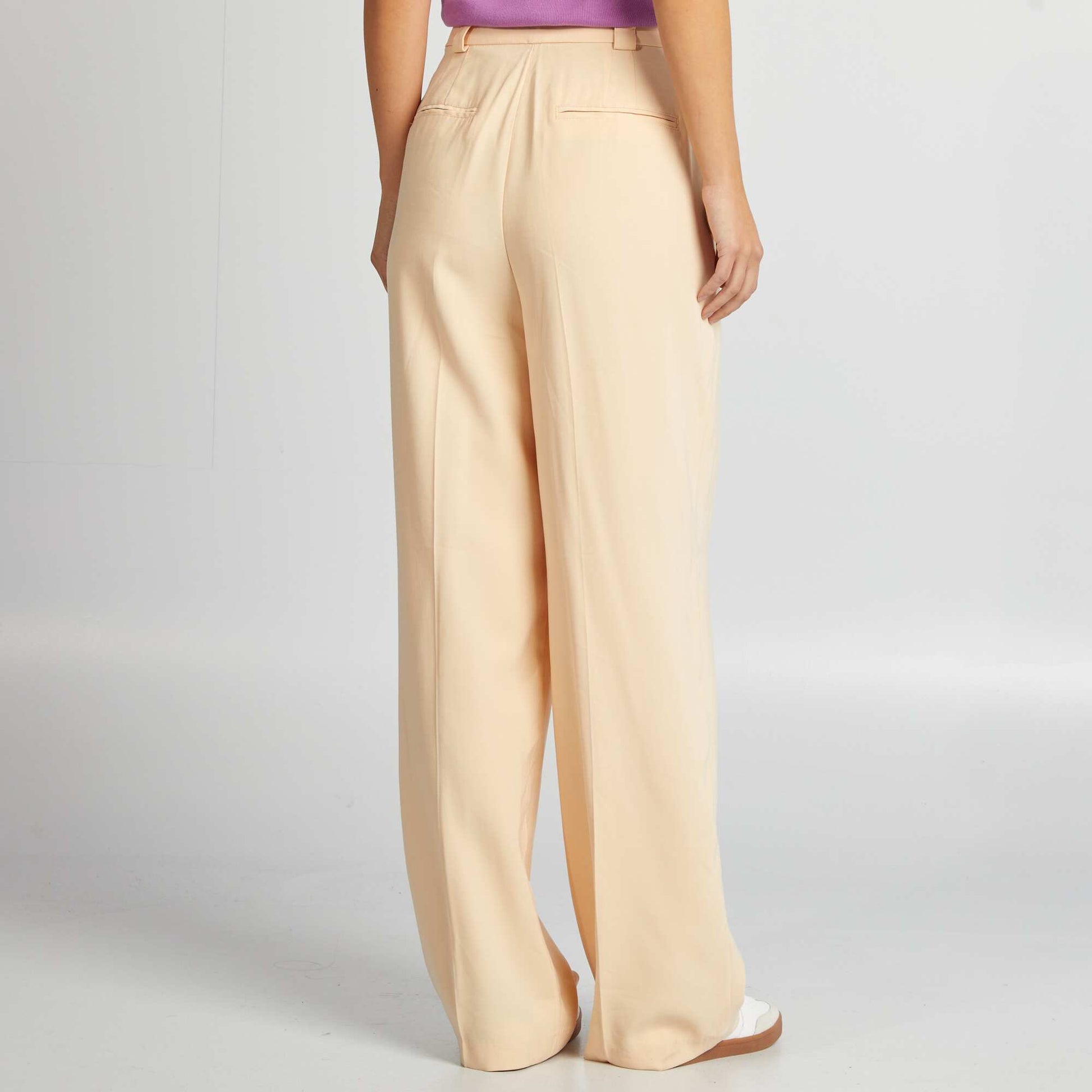Beige Tailored Trousers Womens Monki High Waist Wide Leg Tailored