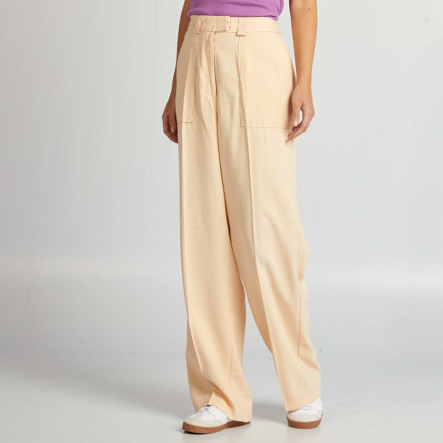 Wide-leg tailored trousers BEIGE