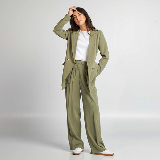 Wide-leg tailored trousers GREEN