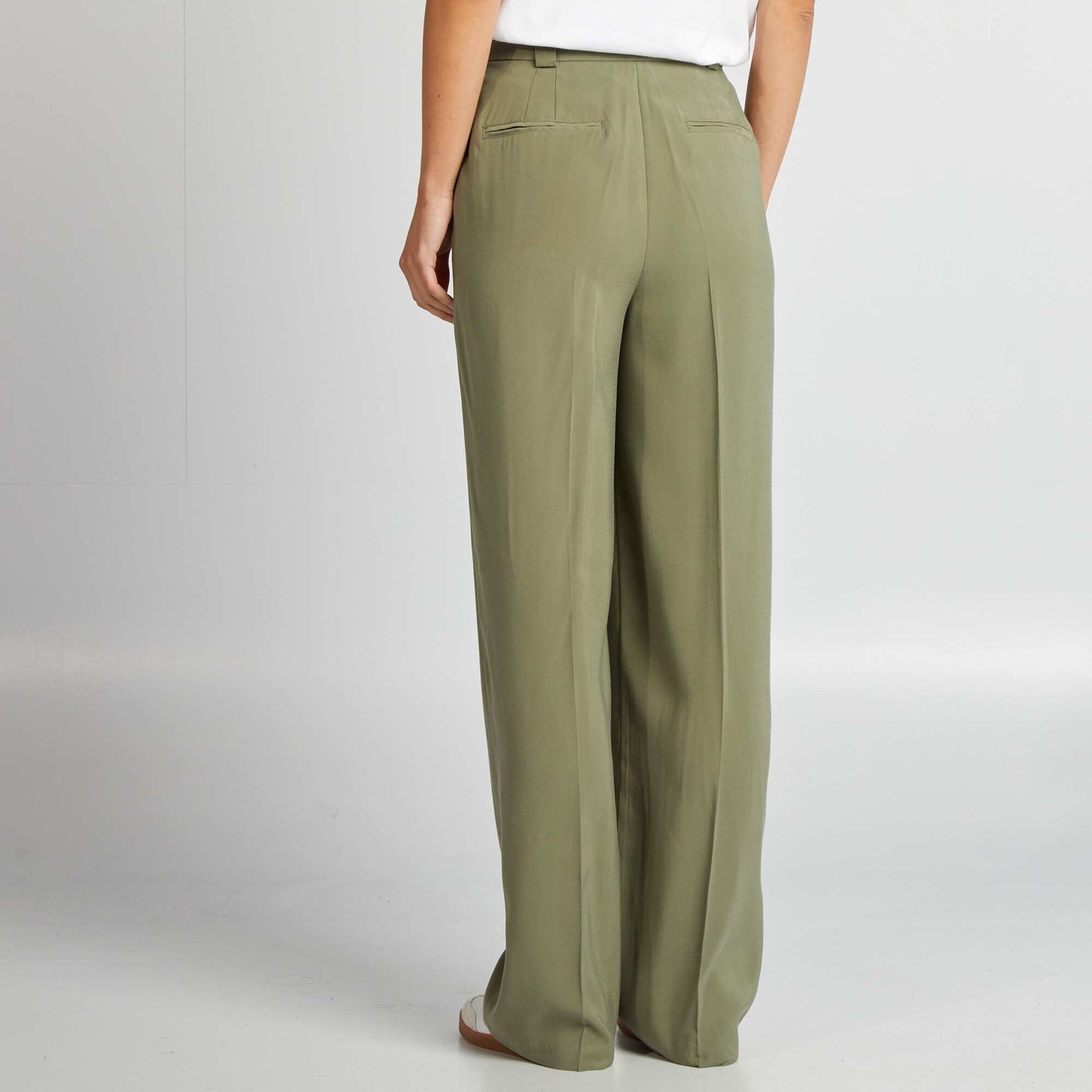 Wide-leg tailored trousers GREEN