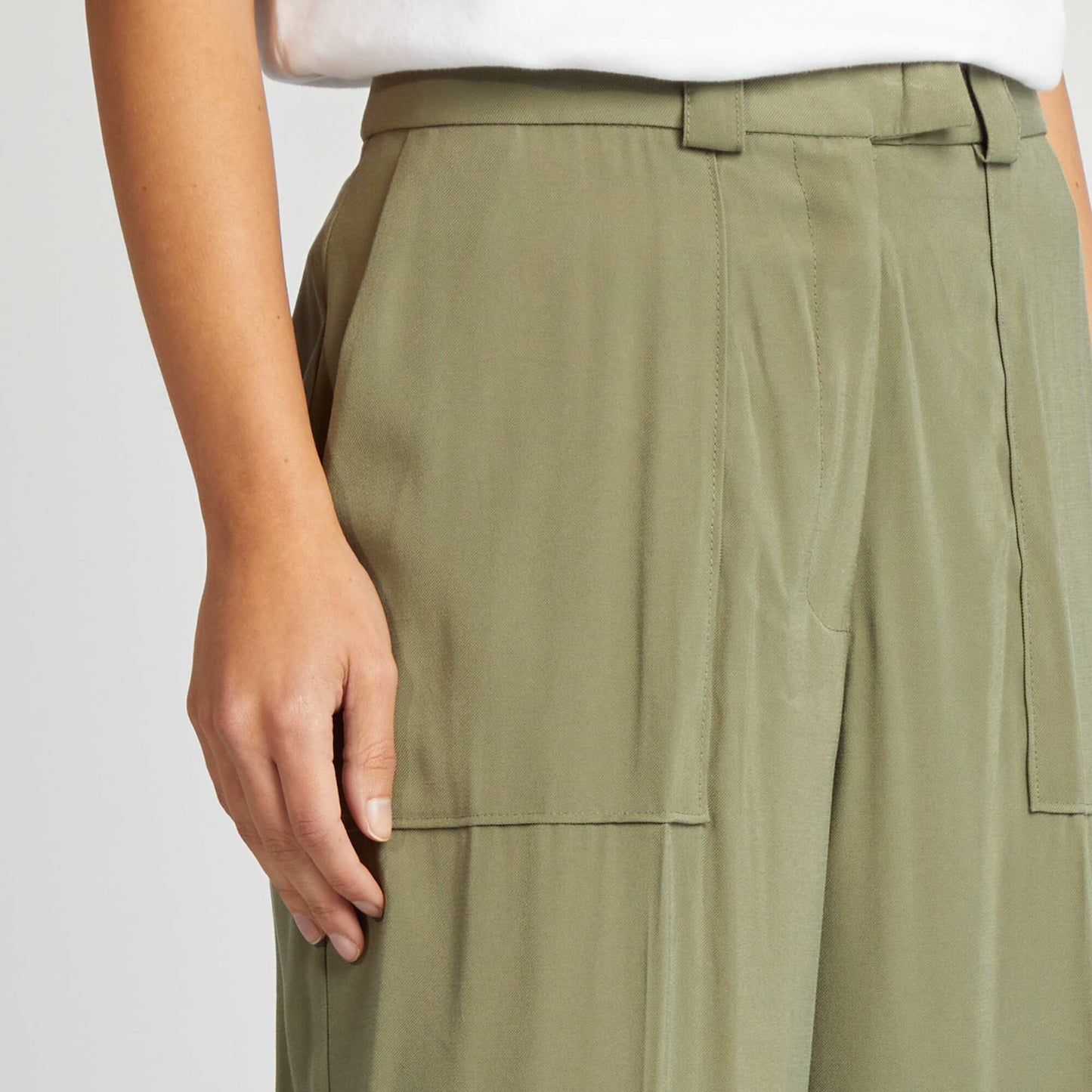 Wide-leg tailored trousers GREEN