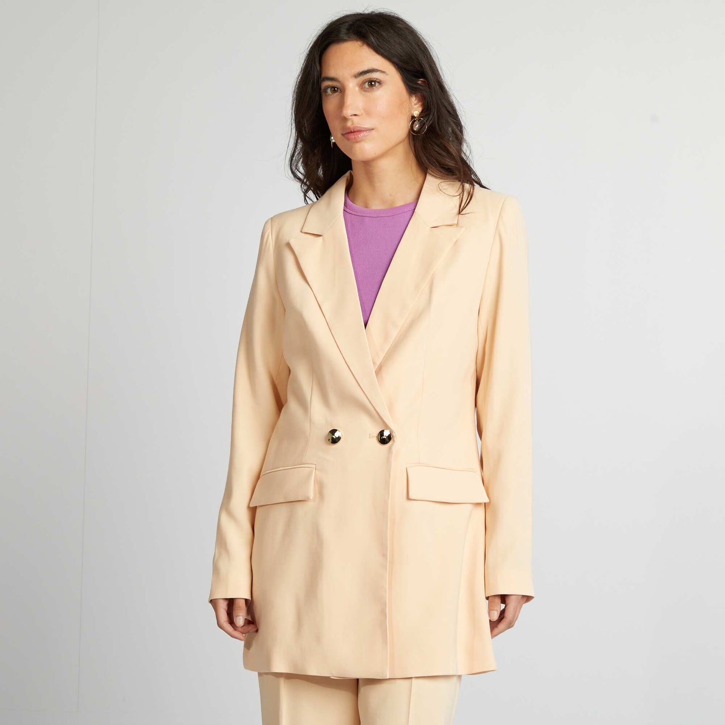 Mid-length tailored jacket BEIGE