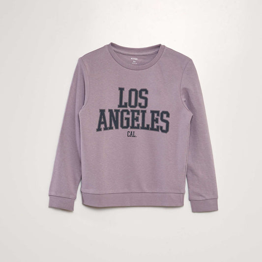 Sweatshirt with round neck PINK