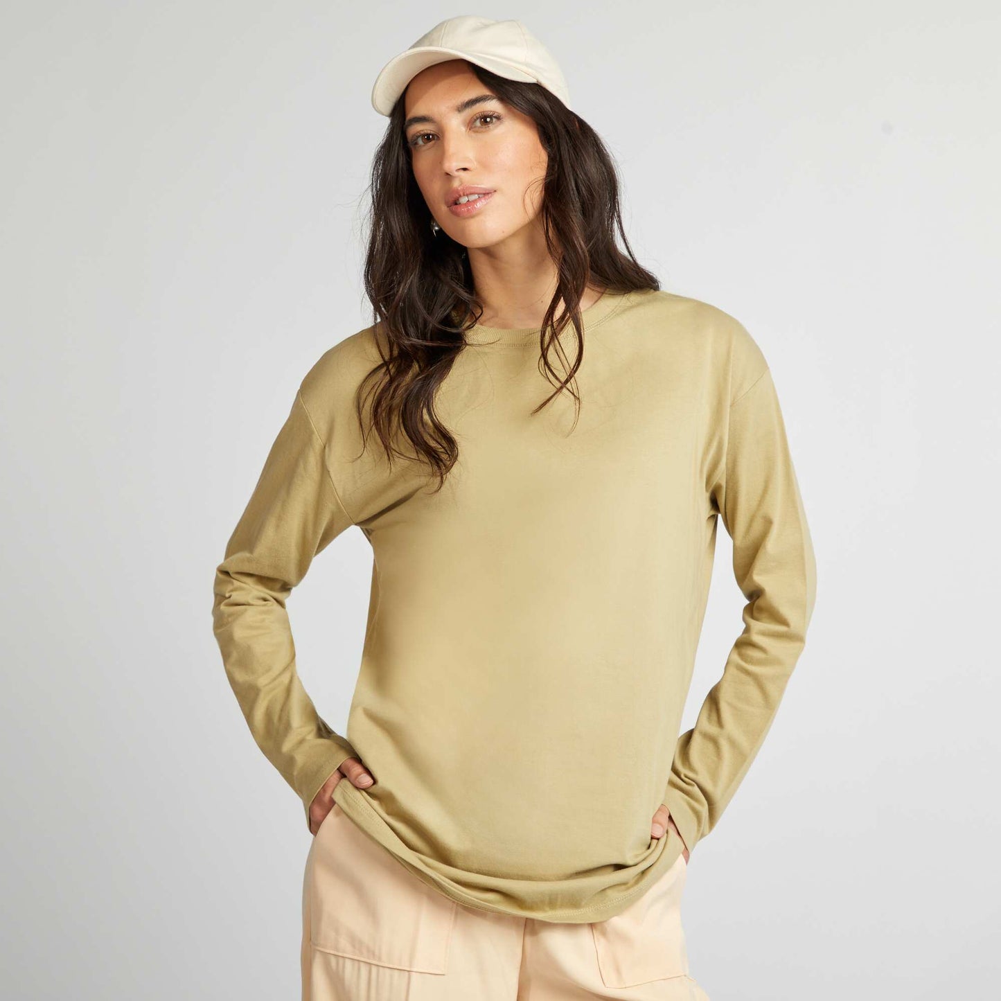 Long-sleeved loose-fit T-shirt GREEN