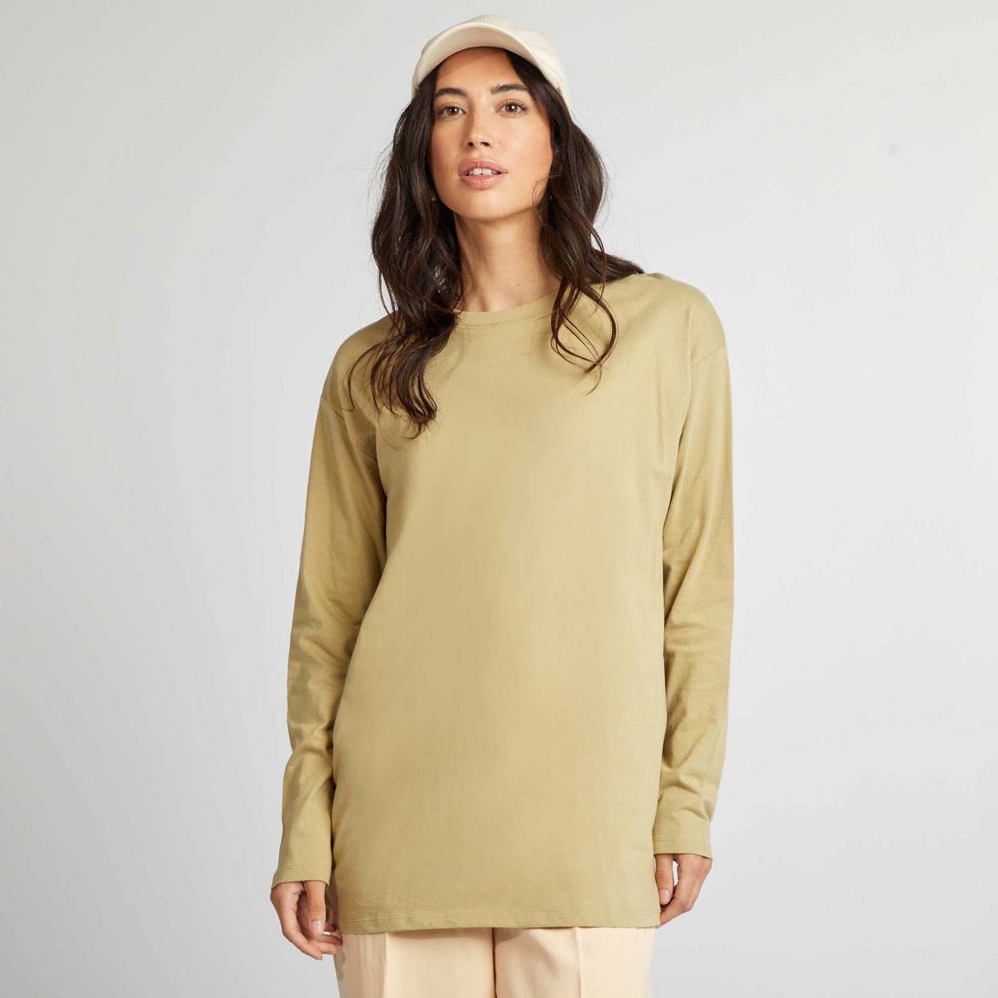 Long-sleeved loose-fit T-shirt GREEN