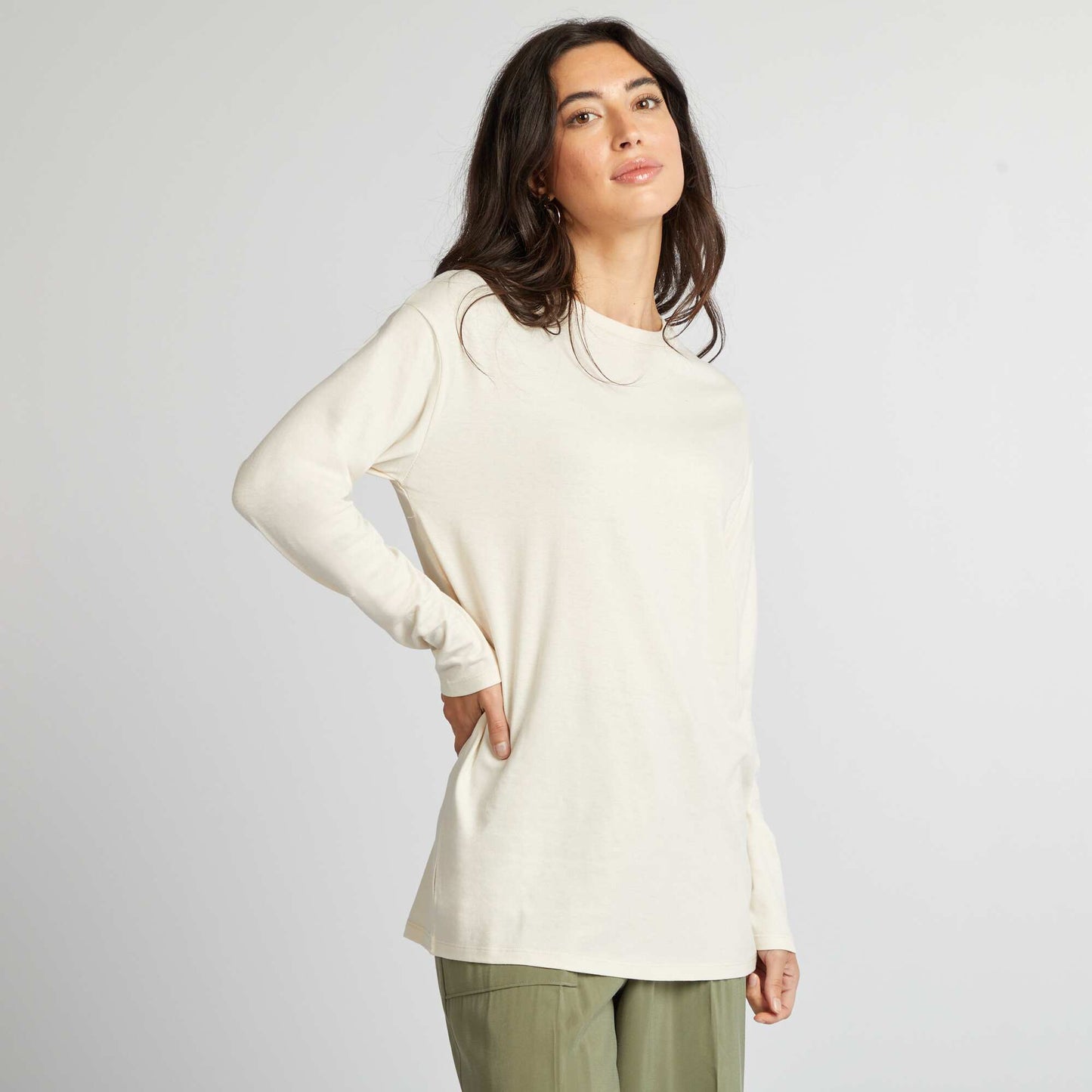 Long-sleeved loose-fit T-shirt WHITE