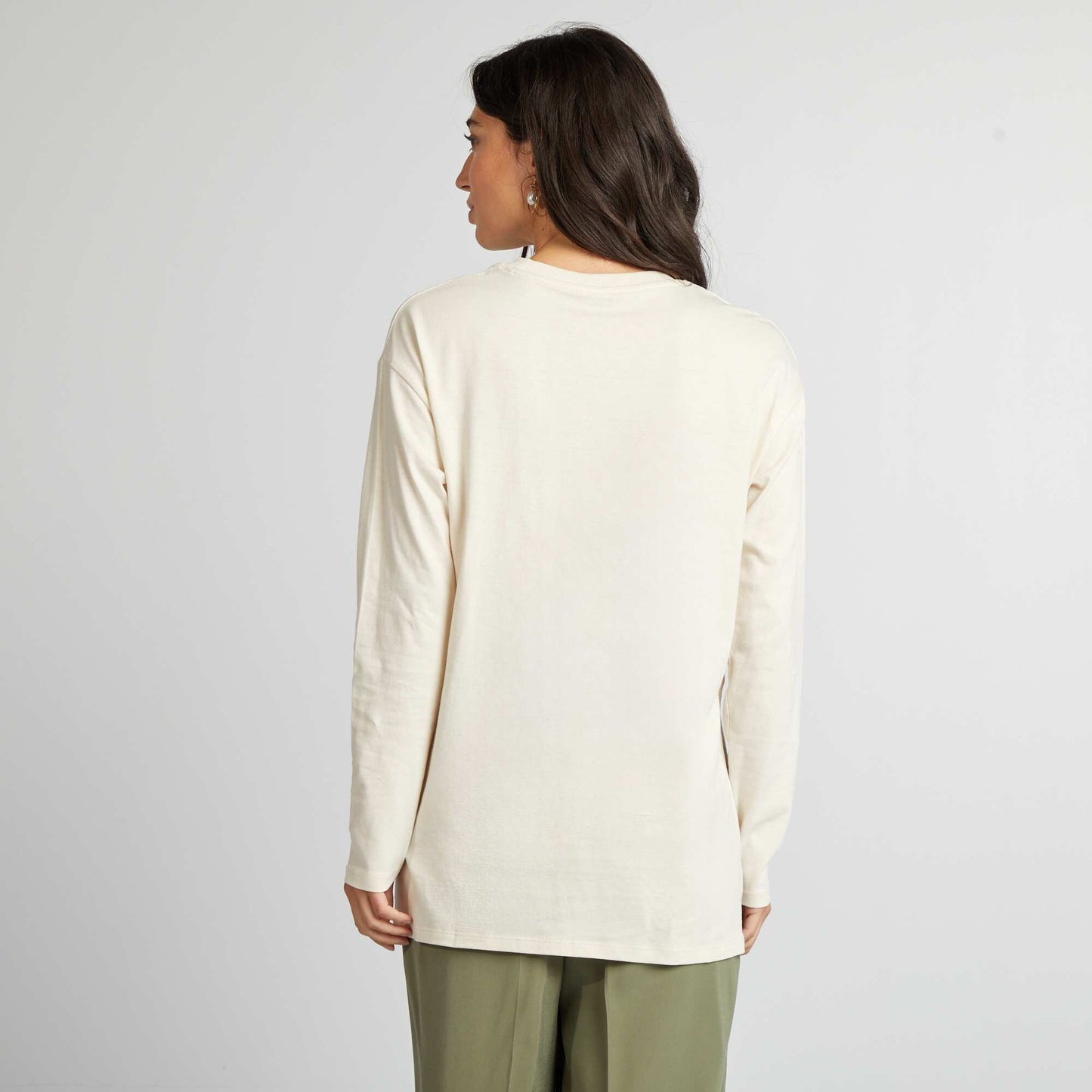 Long-sleeved loose-fit T-shirt WHITE