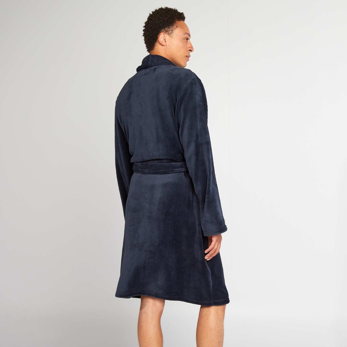 Fleece dressing gown BLUE