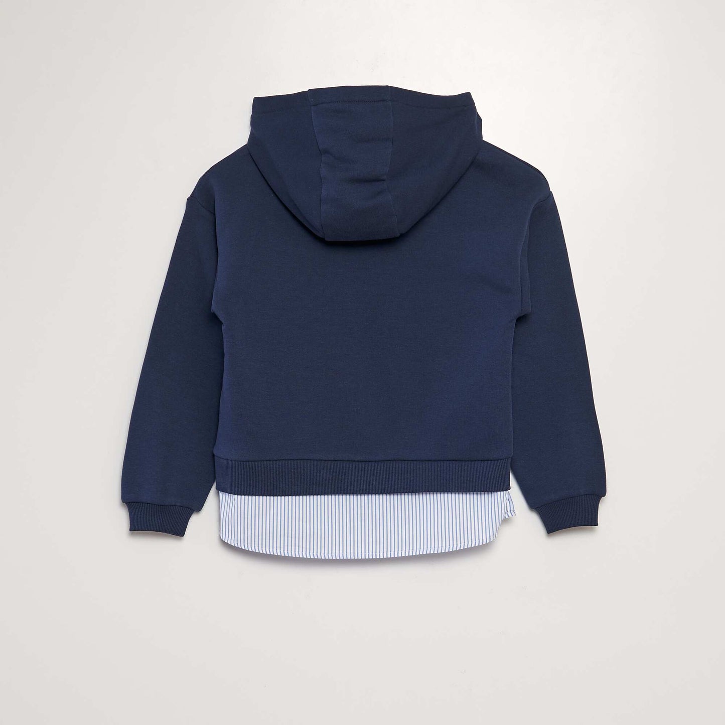 Hoodie with shirt effect BLUE