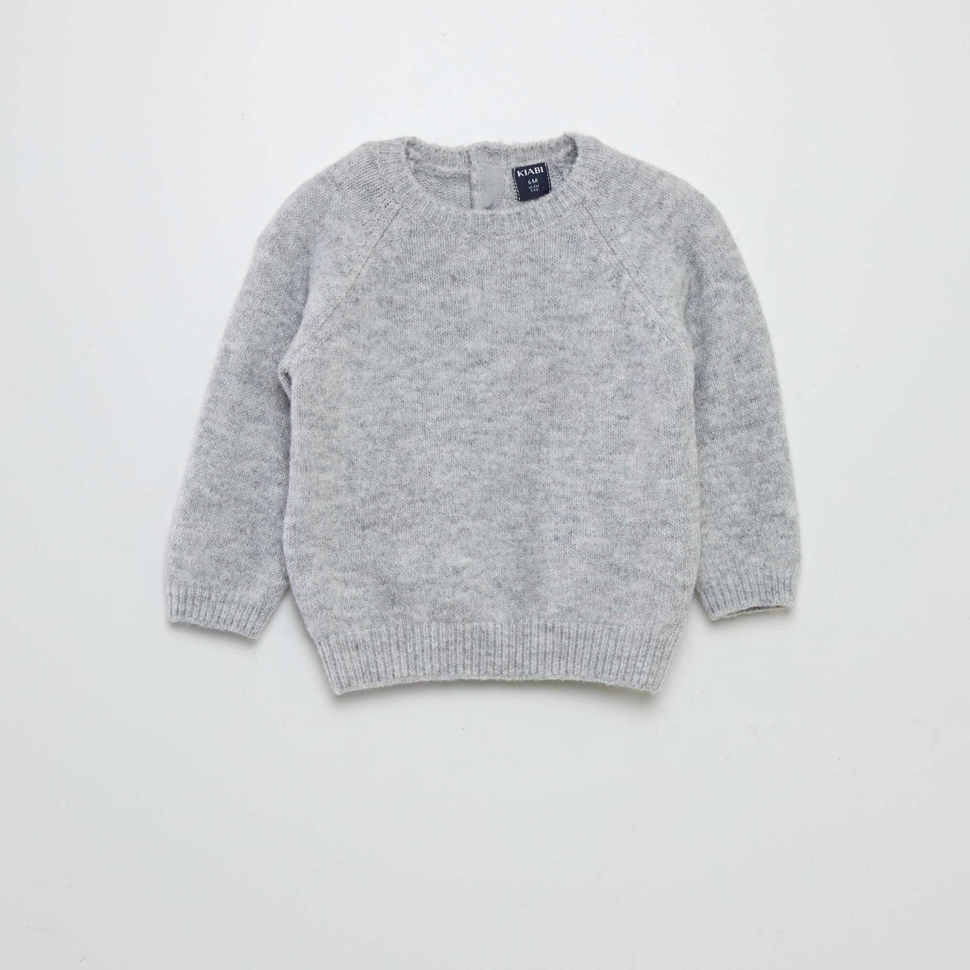 Plain warm knit sweater GREY – Kiabi KSA