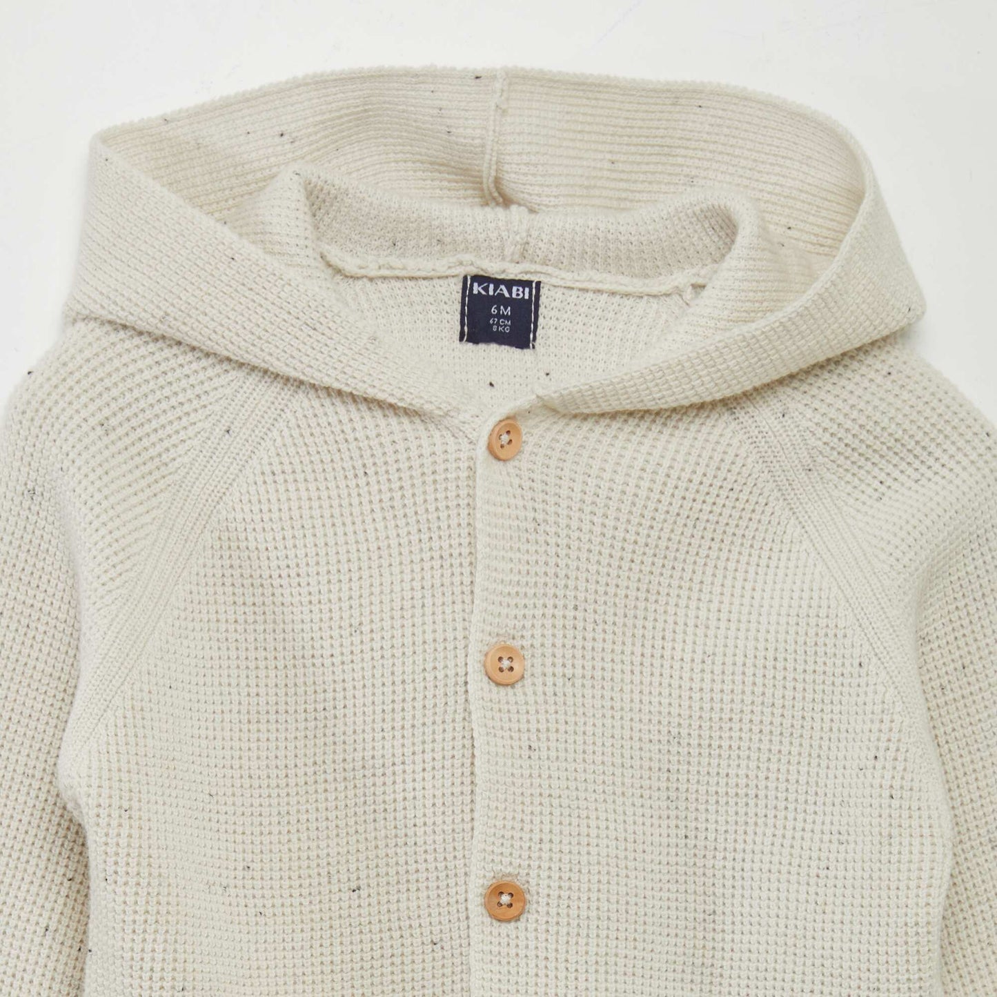 Hooded knit cardigan BEIGE