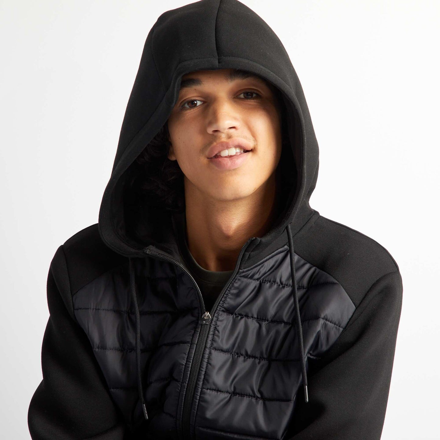 Quilted hoodie black