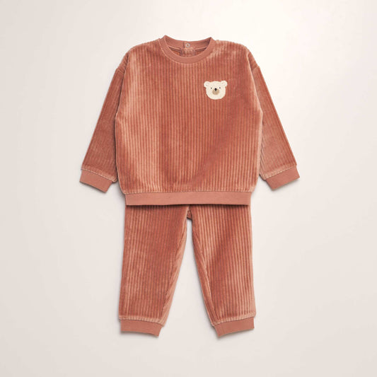 Corduroy pyjama set - 2-piece set RED