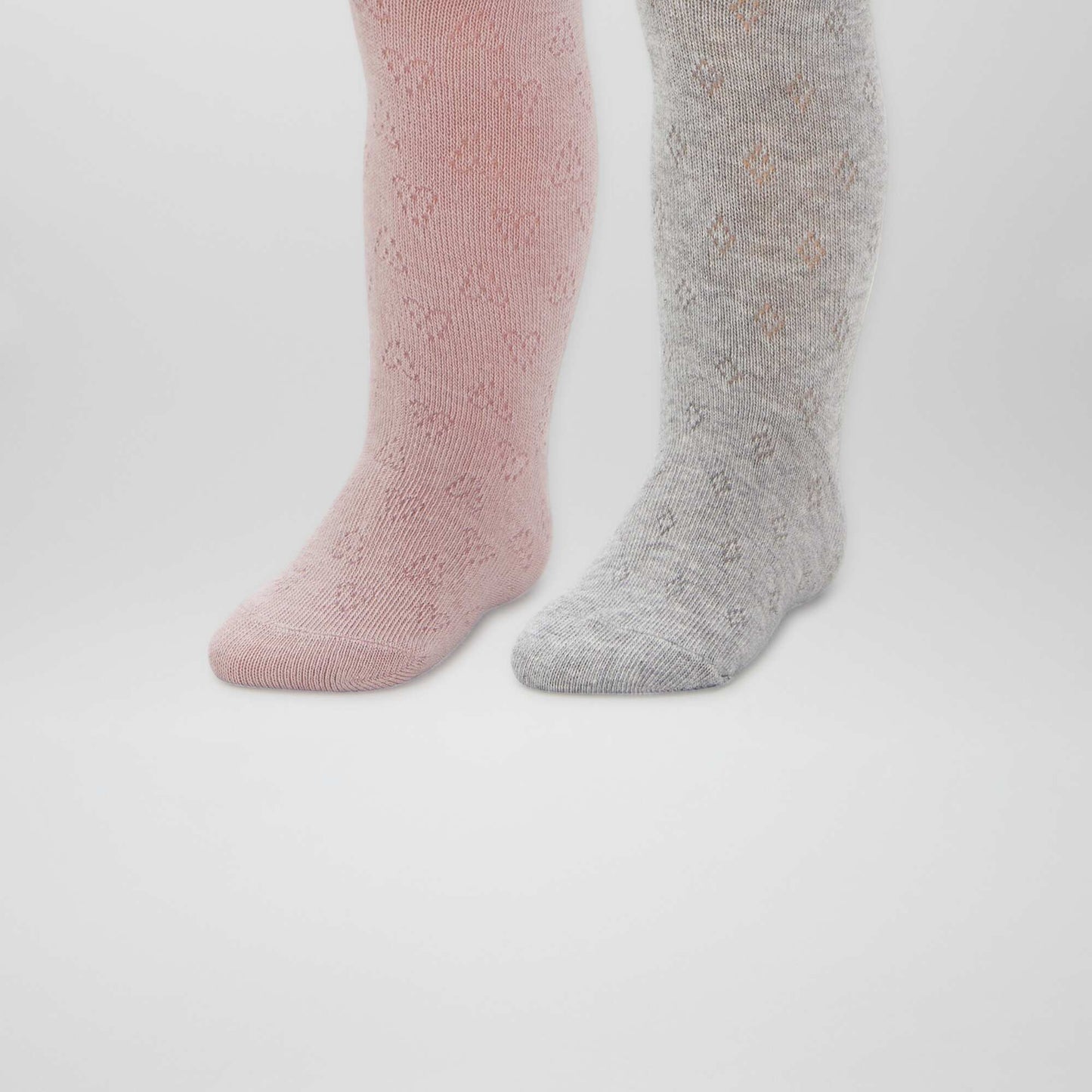 Warm cable knit tights - Pack of 2 GREY