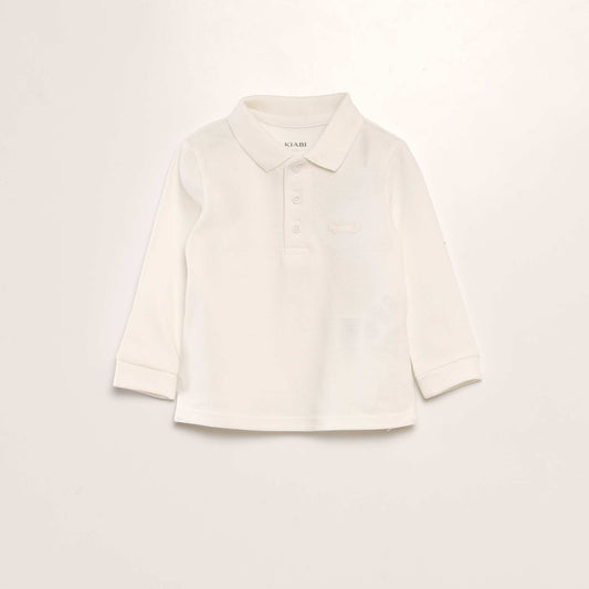 Long-sleeved polo shirt WHITE