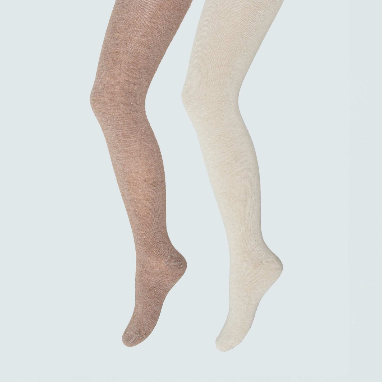 Pack of 2 pairs of warm tights BROWN