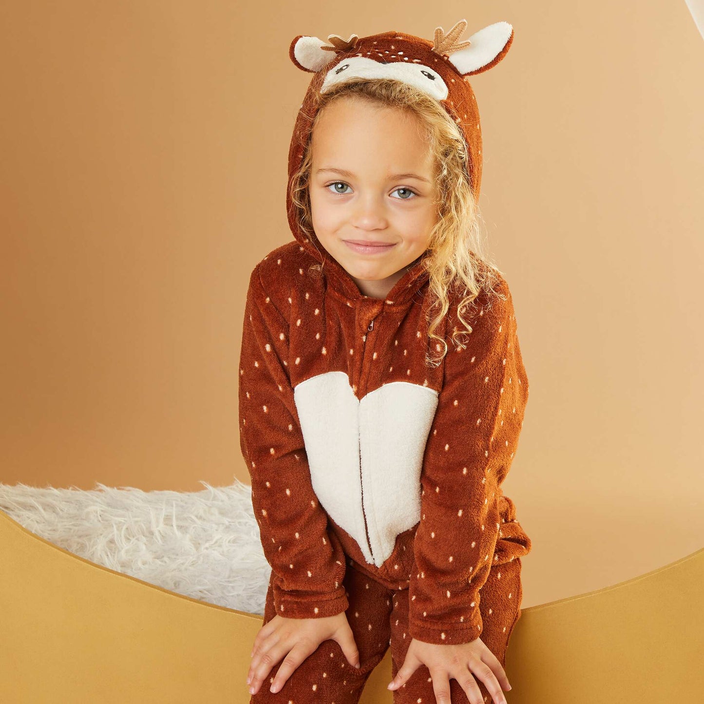 Deer fleece sleep onesie BROWN