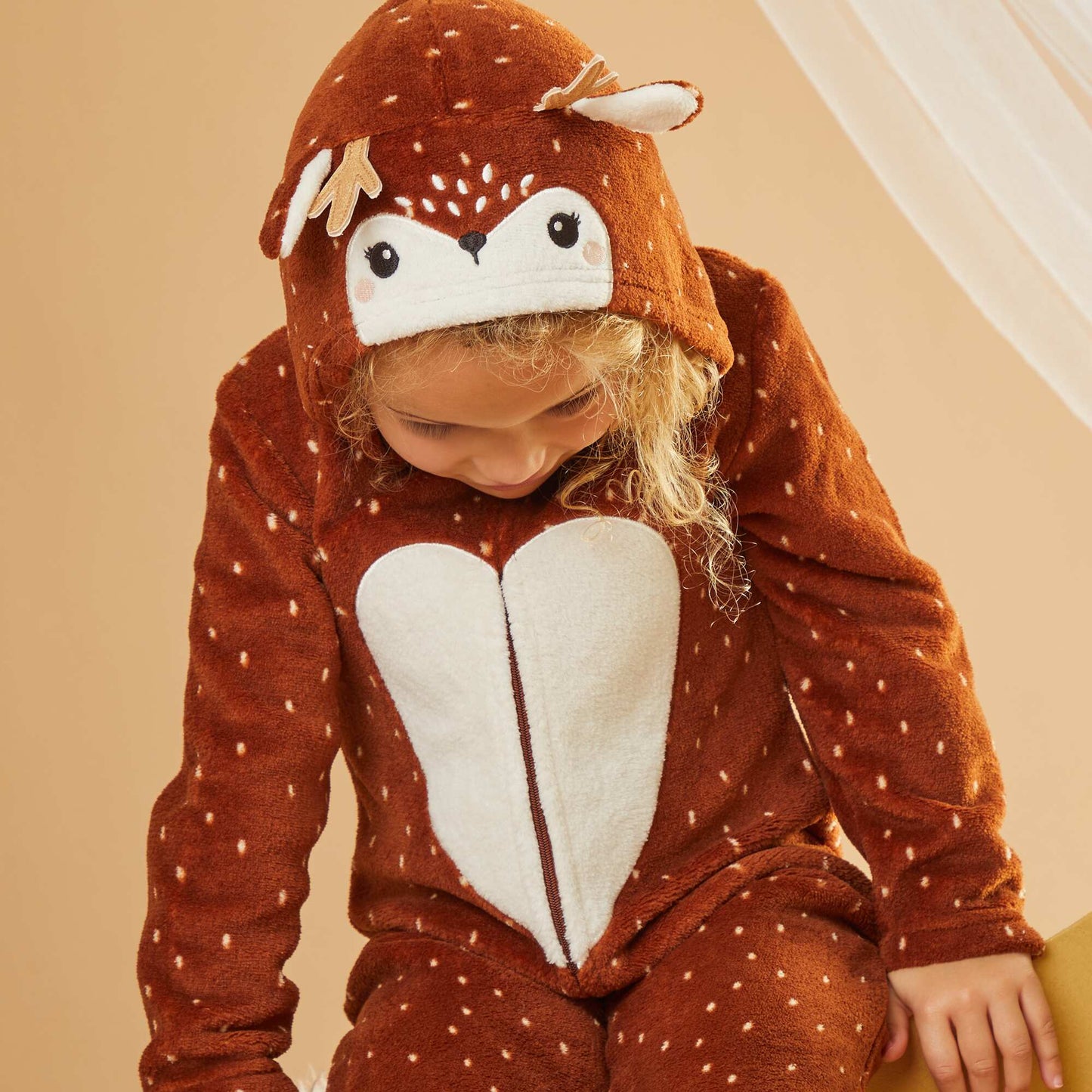 Deer fleece sleep onesie BROWN