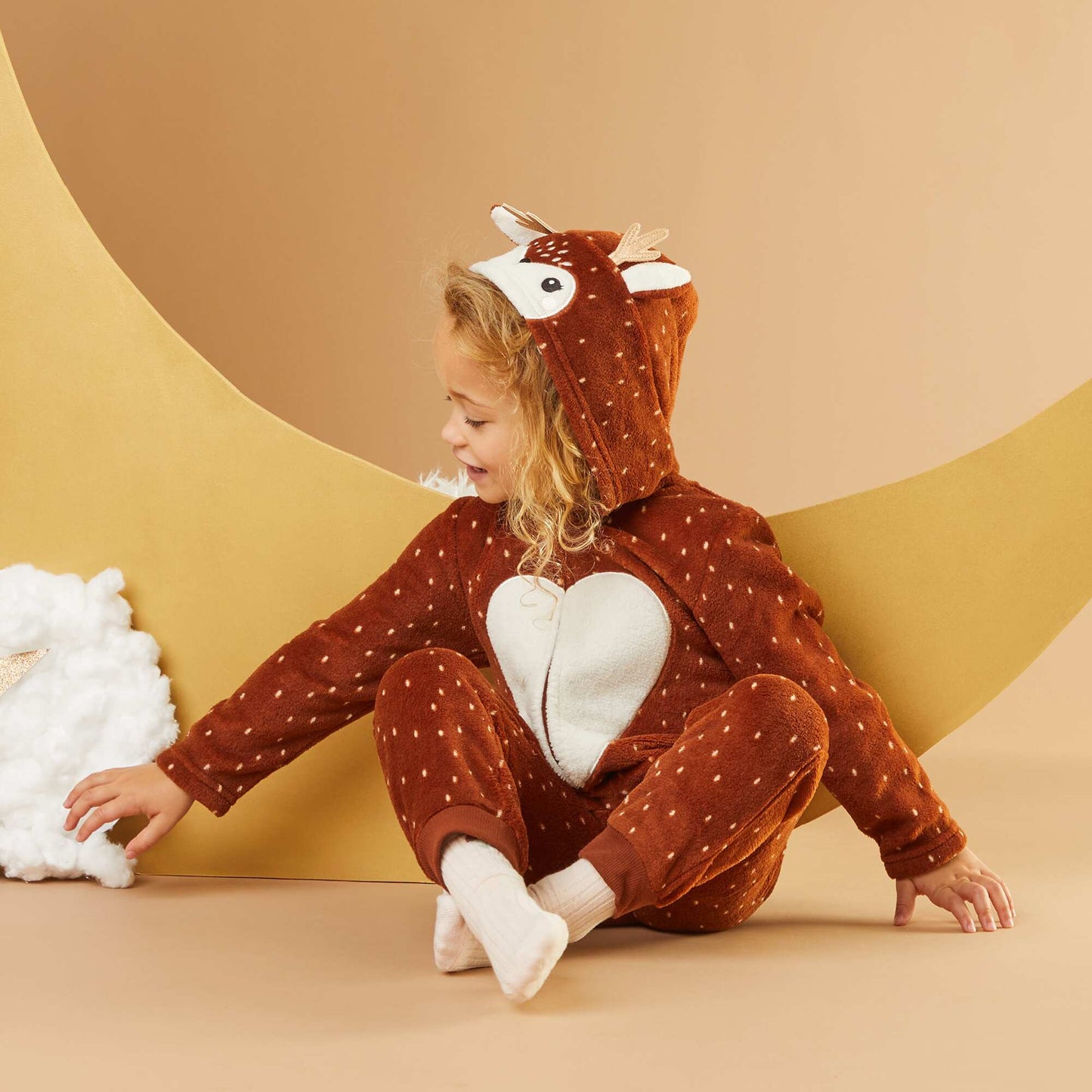 Deer fleece sleep onesie BROWN