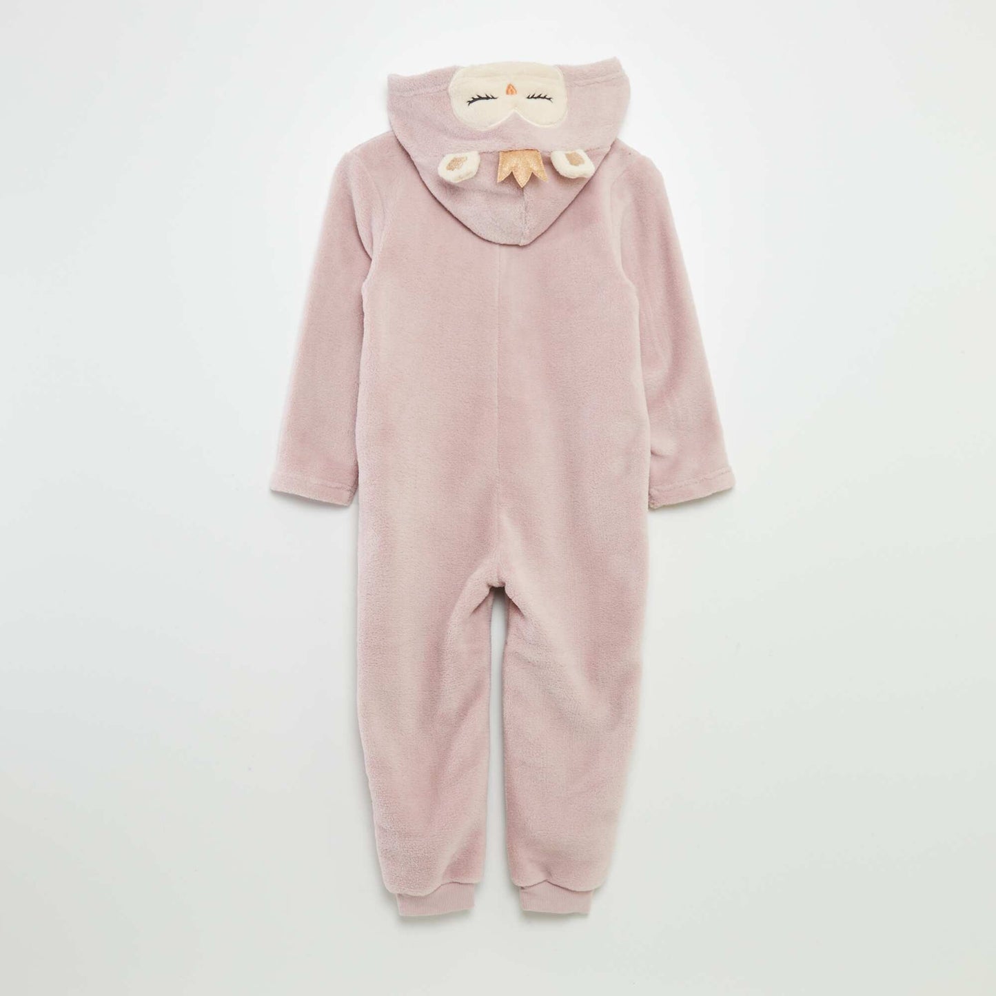 Owl fleece sleep onesie PINK