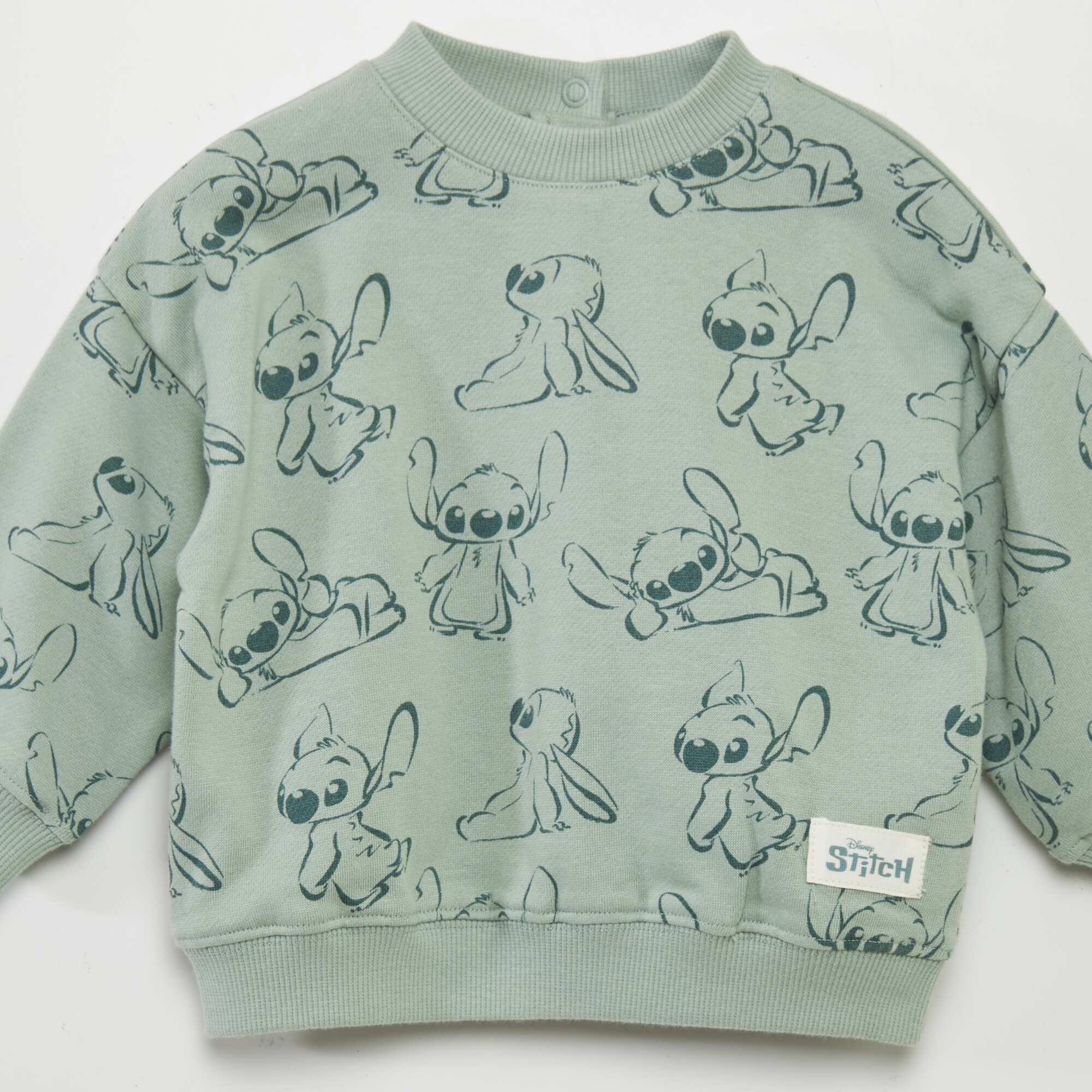 Disney Stitch sweater with round neck GREEN Kiabi KSA