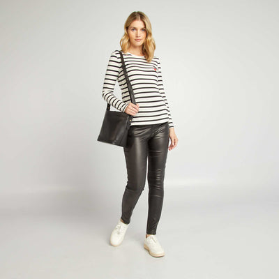 بنطلون أمومة كامل مع لوح مطاطي أسود