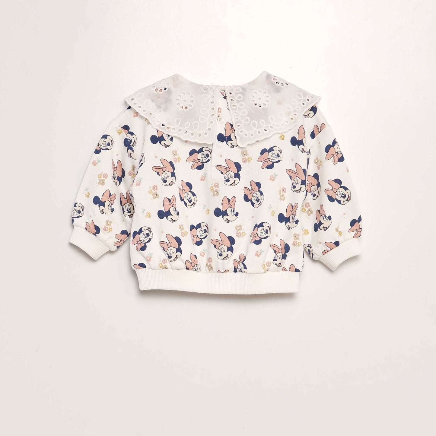 Minnie Mouse sweatshirt with embroidered collar WHITE