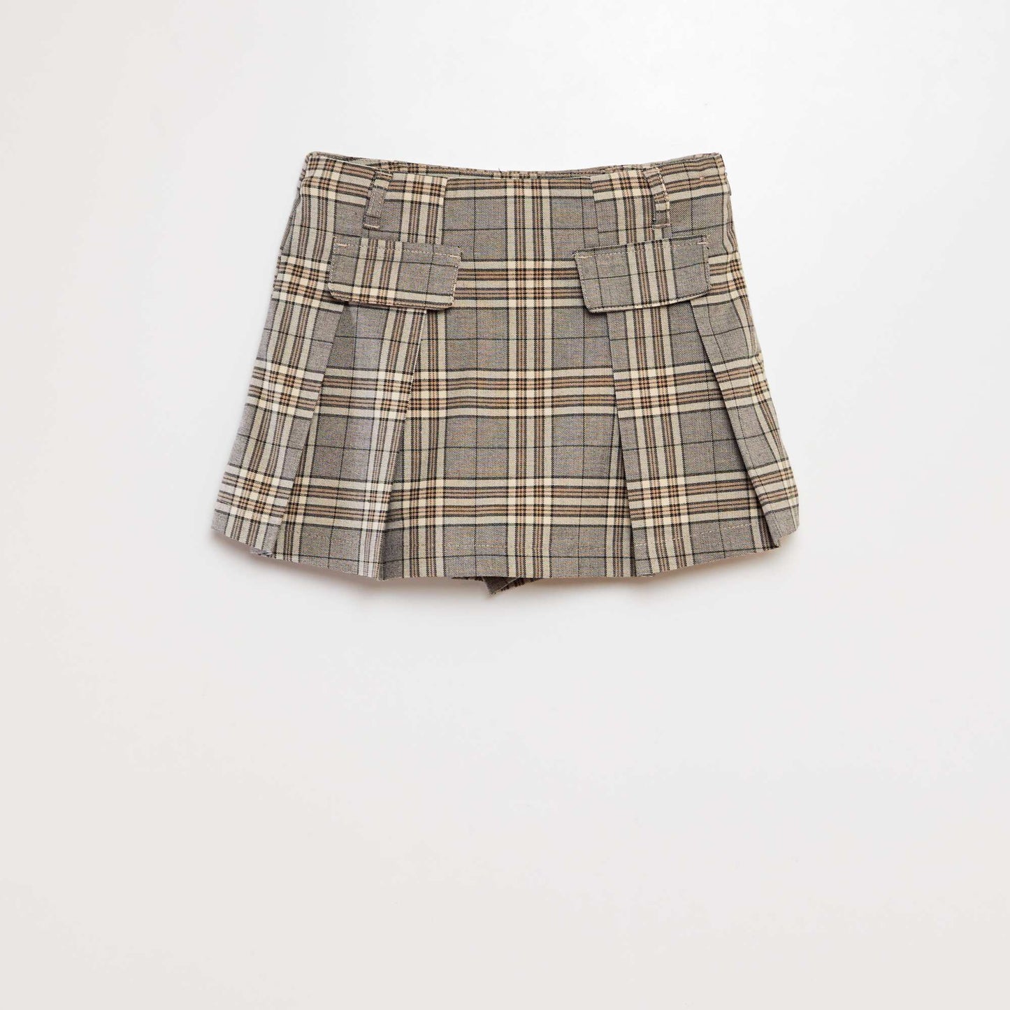 Checked pleated skort GREY