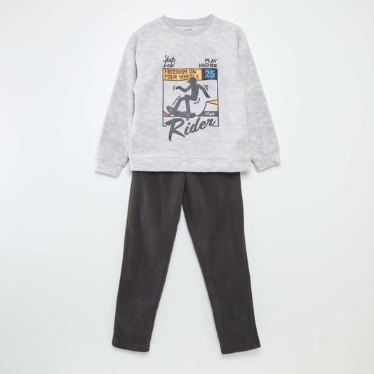 Fleece pyjama set - Two-piece set GREY