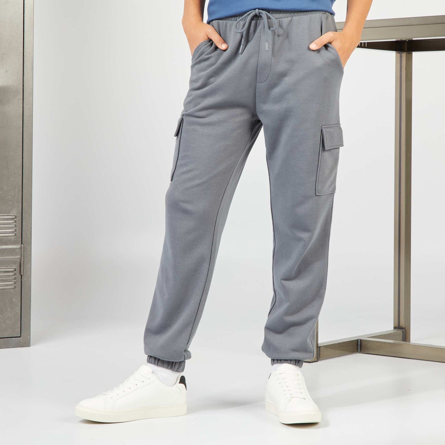 French terry multi-pocket joggers GREY