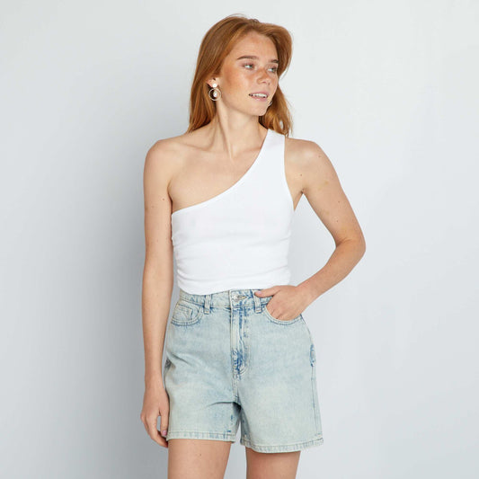 High-rise denim shorts BLUE