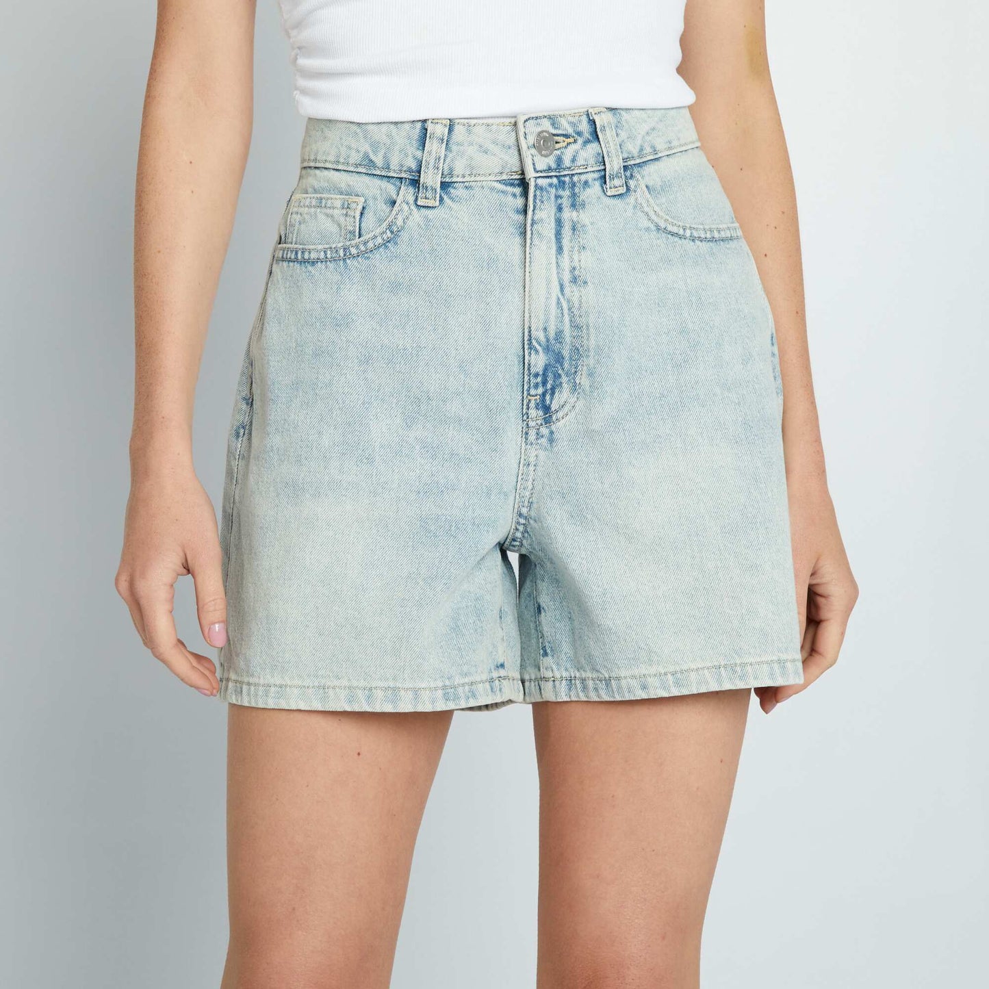 High-rise denim shorts BLUE